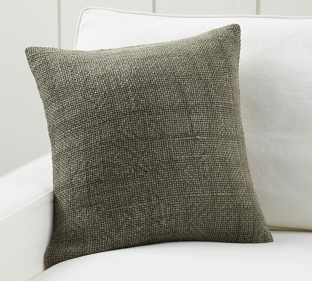 Faye Linen Textured Throw Pillow | Pottery Barn (US)