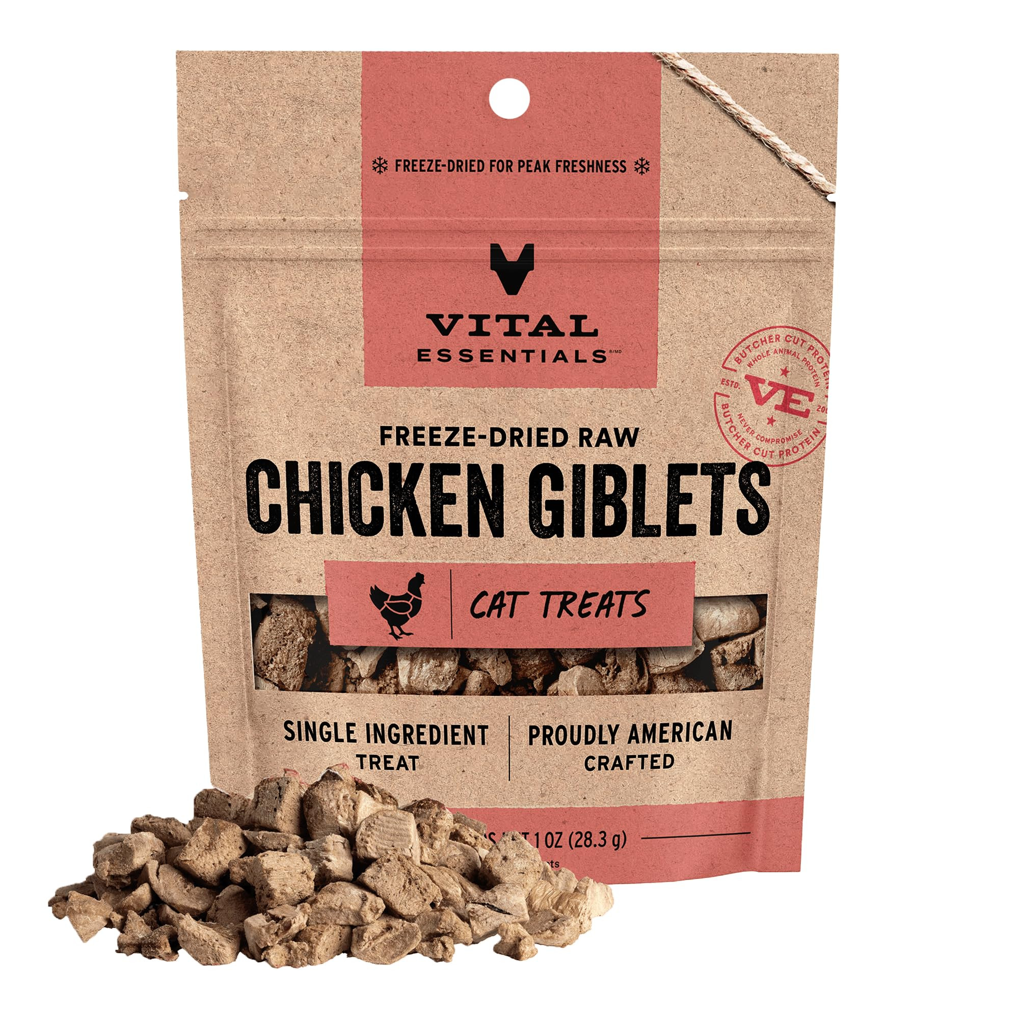 Vital Essentials Chicken Giblets Cat Treats, 1 oz | Freeze-Dried Raw | Single Protein | Grain Fre... | Amazon (US)