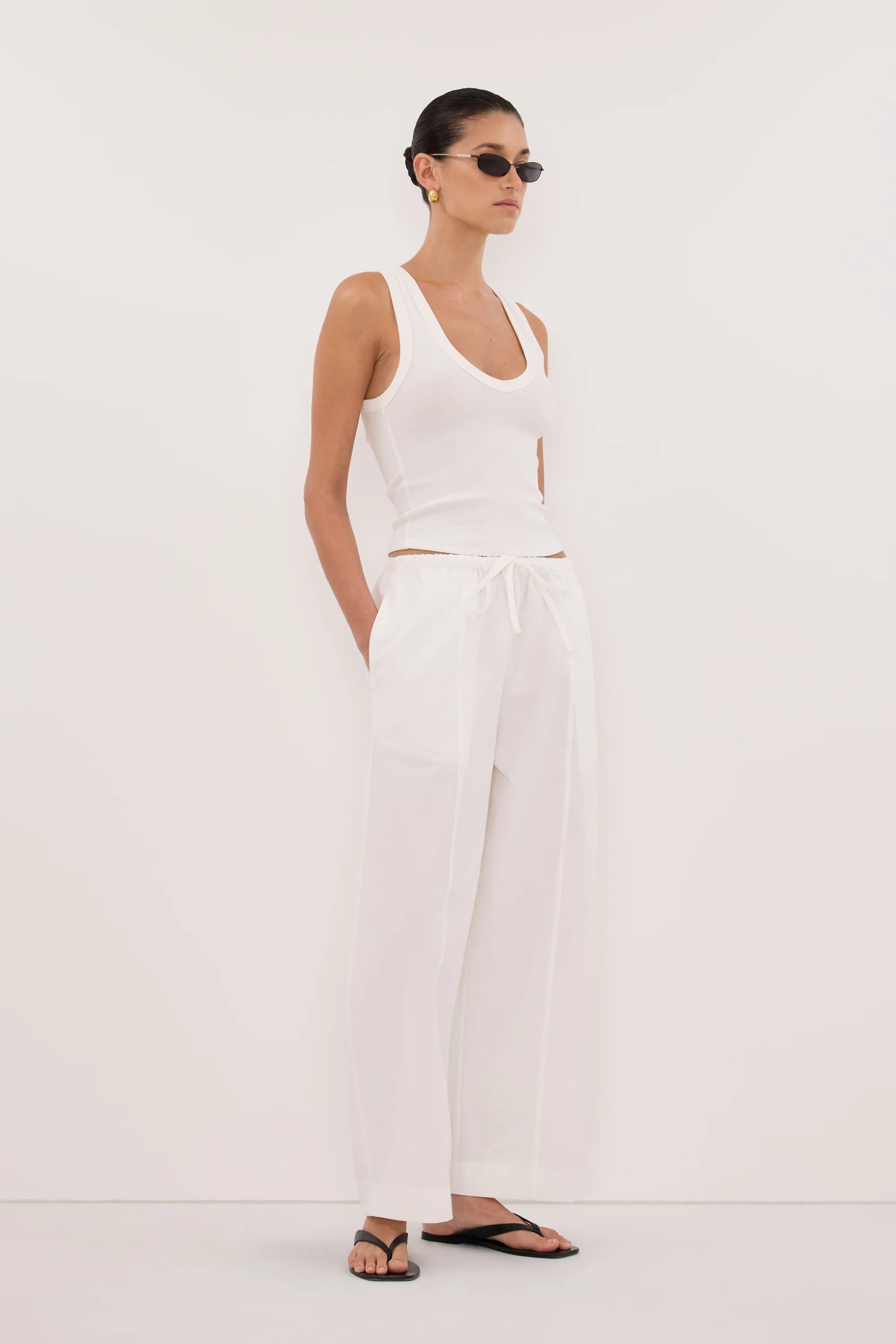 SCOUT WHITE POPLIN BARREL PANT | DISSH