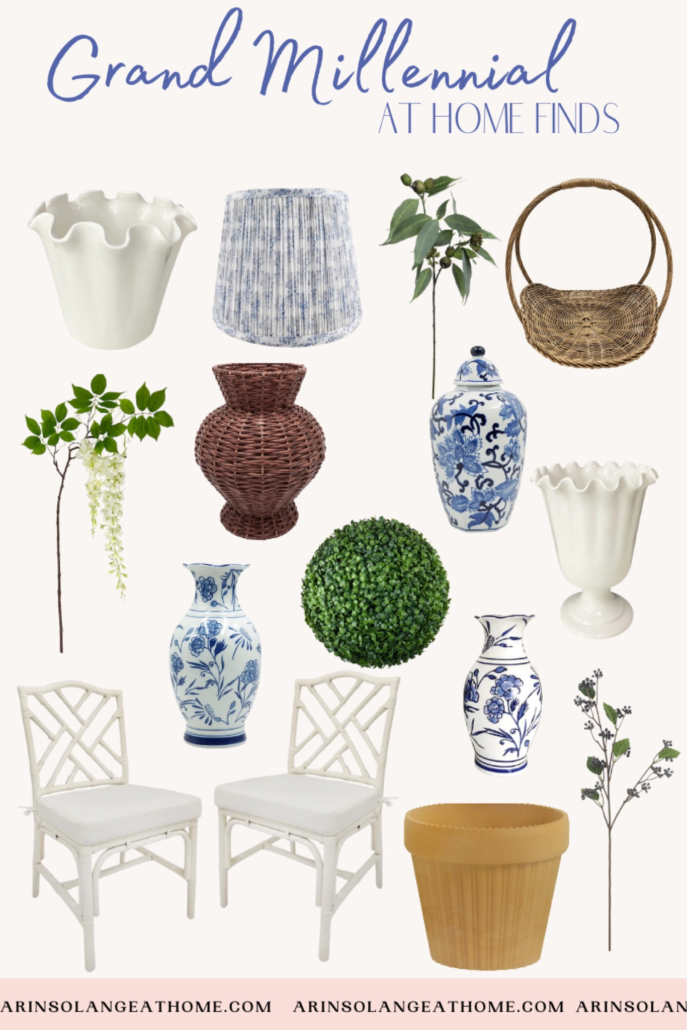 Grand Millennial blue and white home decor finds that are affordable from At Home! 

#LTKhome