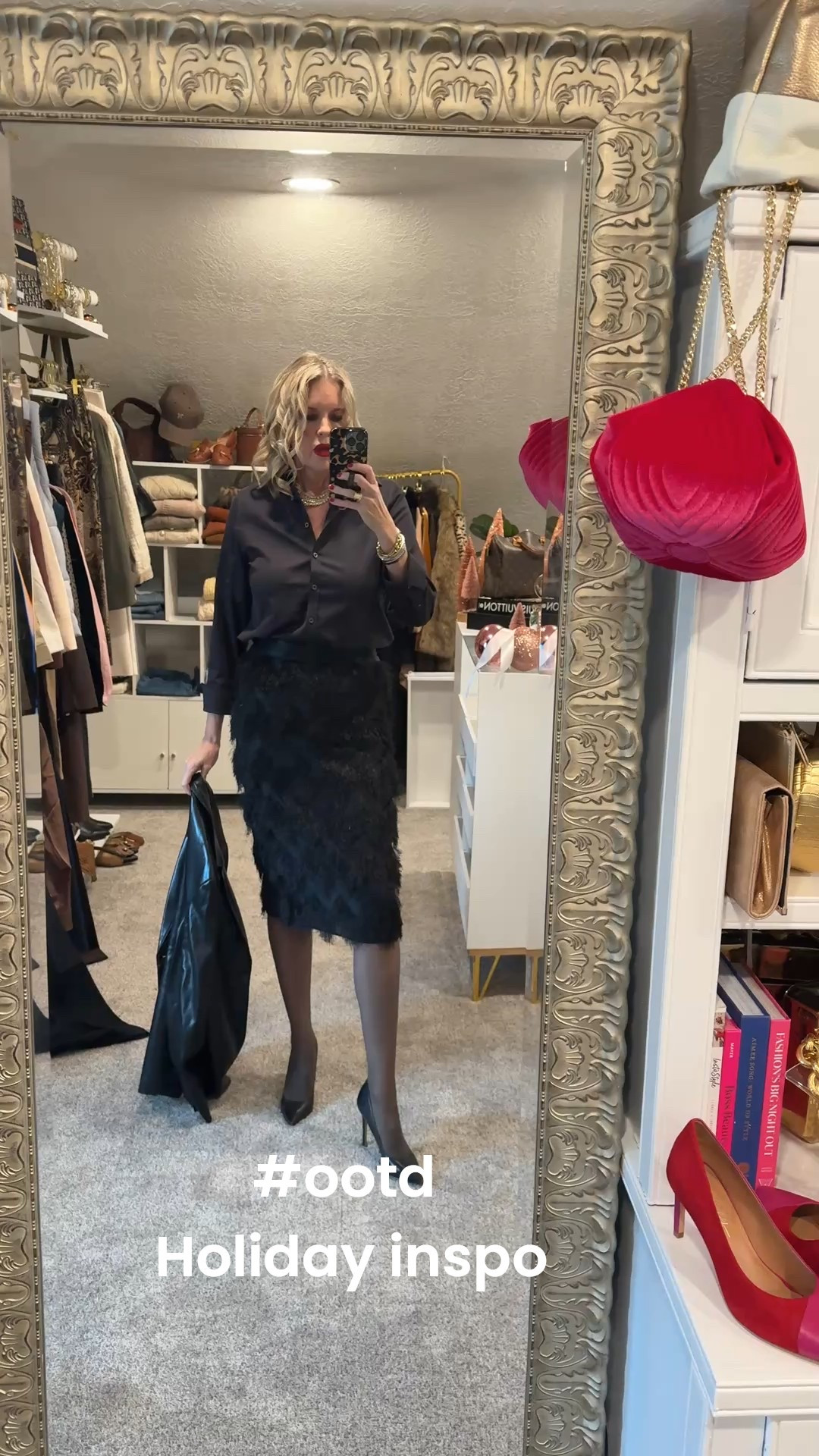 Holiday outfit inspo/ that can also work for work  outfit inspo✔️

All black is always classic and Chic… make it festive with bling accessories.

Make this look work appropriate with the blazer

All pieces a Chicos

Chevron fringe Skirt, high waisted , knee length(reminder I am tall)  and fits tts I am in 0 (4)

Legg nylons 

Black no iron button up shirt with 3/4 sleeve fits tts in a size 0 (4)

Leather blazer, buttery soft (this is old from Chicos) linked similar from this years collection

Sam Edelman classic black pump tts 

Rhinestone multi strain necklace and little stud drop earrings.

Chicos is having a sale🚨

#LTKSaleAlert #LTKHoliday #LTKFindsUnder100