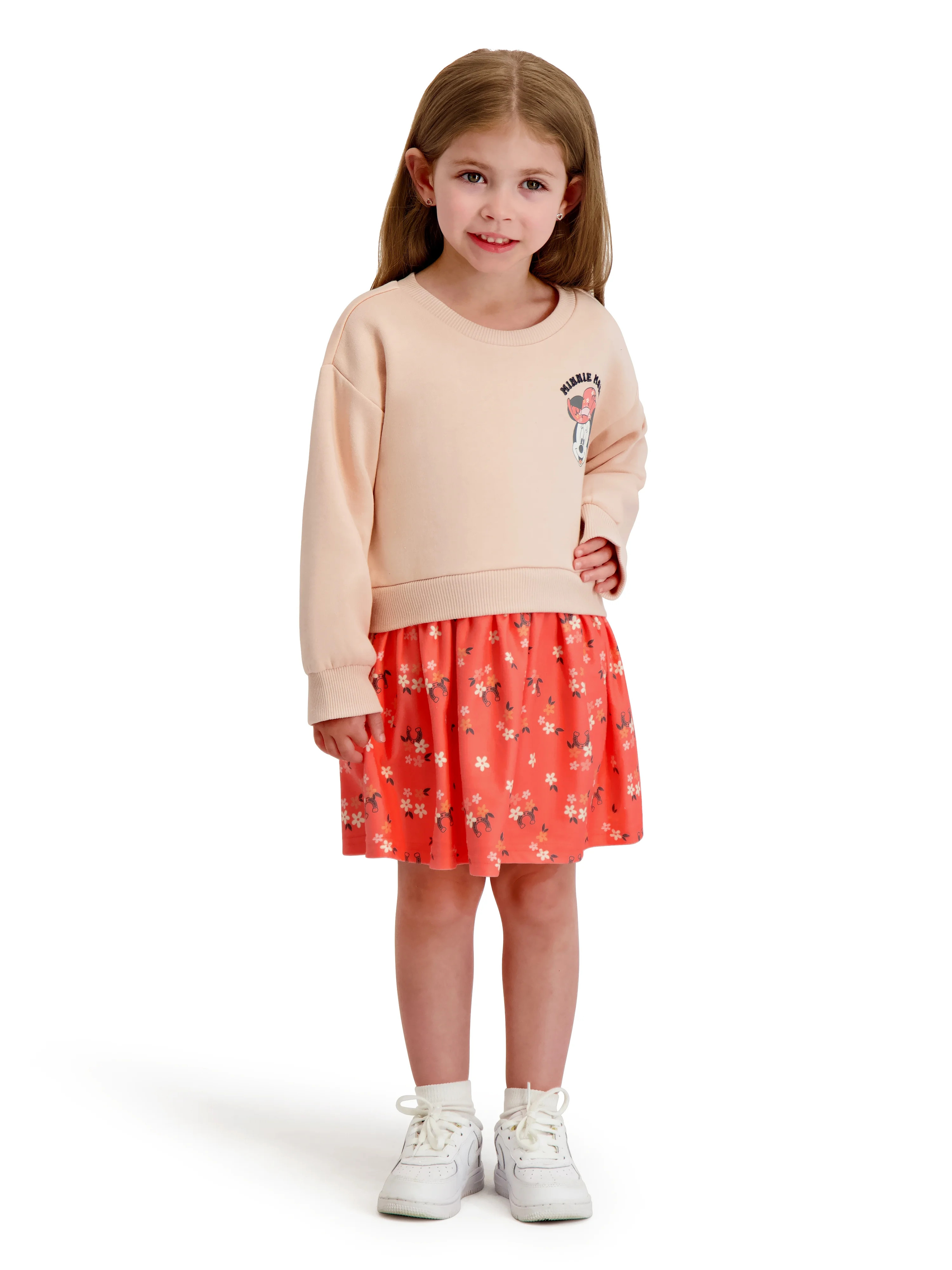Minnie Mouse Toddler Girls Fleece Flannel Dress , Sizes 12 Months - 5T | Walmart (US)