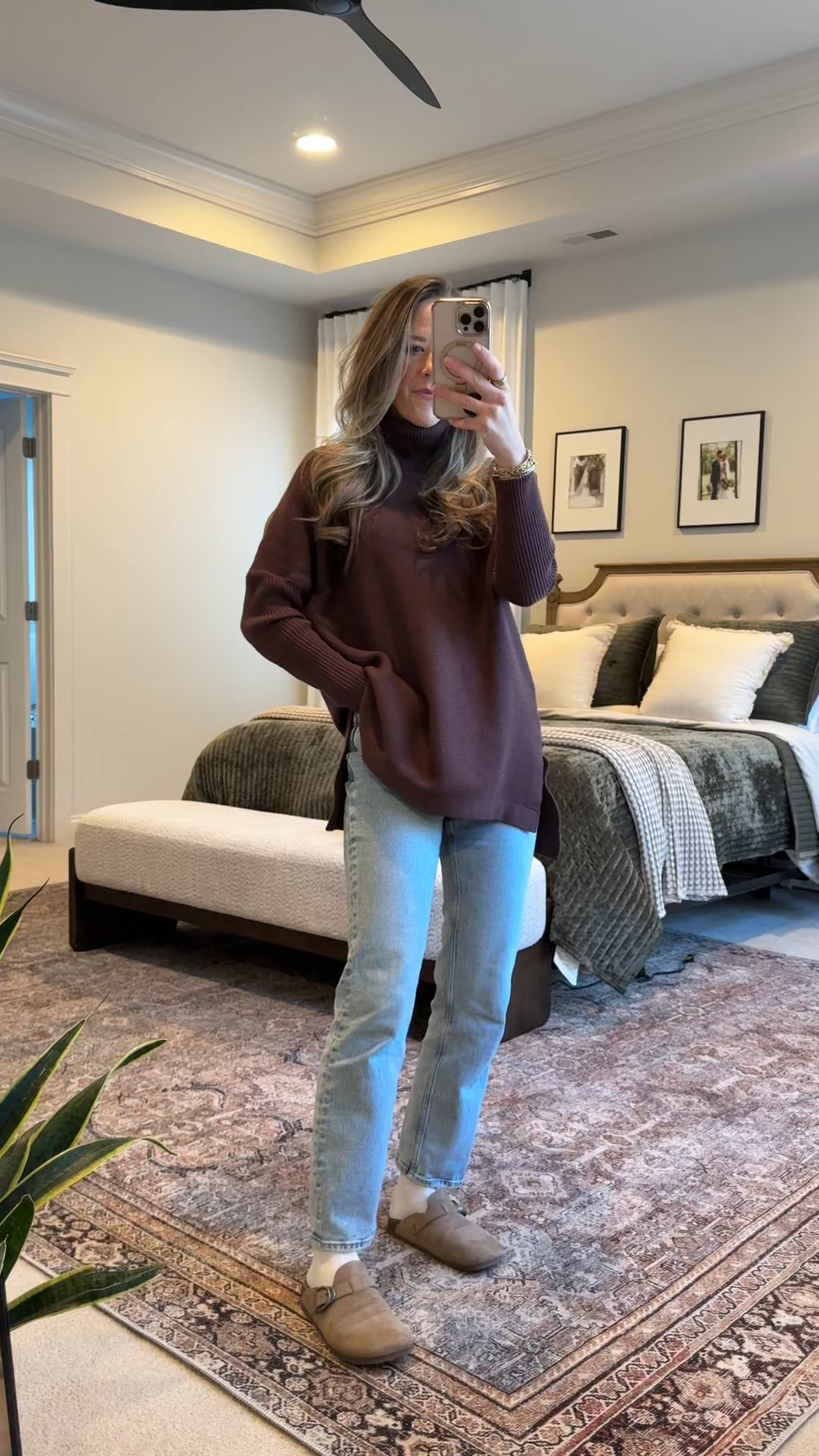 Amazon oversized turtleneck sweater 🤎

If you’re looking for an affordable fall sweater that looks elevated but feels cozy — this Amazon turtleneck is such a good find.

• Comes in multiple colors
• Soft knit, not scratchy
• Perfect oversized fit
• Wearing a size small

Paired with light wash high-rise ankle straight jeans for an easy everyday mom outfit that feels put together without trying too hard.

This is one of those simple formulas that always works:
Oversized sweater + straight leg jeans + neutral clogs.

Perfect for:
• Casual fall outfit ideas
• Amazon sweater finds
• Cozy mom outfits
• Weekend outfit ideas
• Everyday winter basics
• Light wash jeans outfit

Affordable. Classic. Easy to repeat



#LTKootd #LTKmomlife