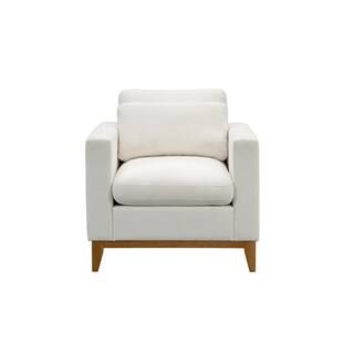 DEVON & CLAIRE White Violetta Fabric Arm Chair TZ-12395A-WHT-1 - The Home Depot | The Home Depot