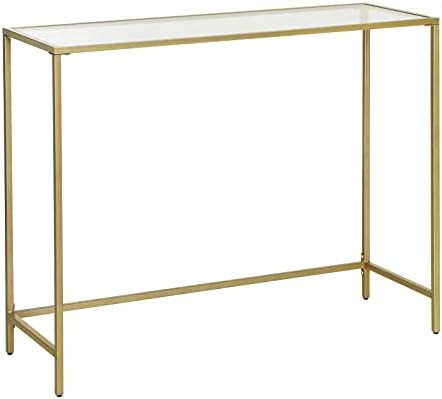 Amazon.com: VASAGLE 39.4” Console Table, Tempered Glass Sofa Table, Modern Entryway Table, Meta... | Amazon (US)