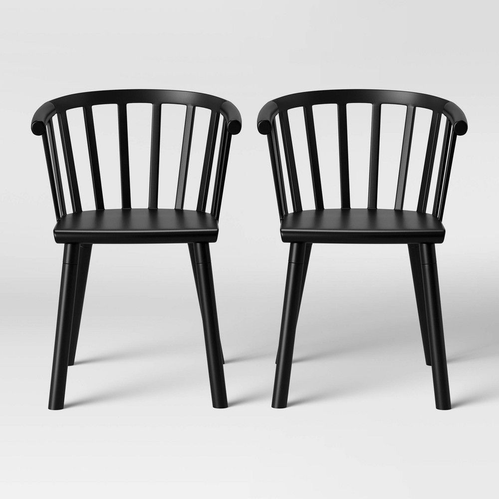 Set of 2 Balboa Barrel Back Dining Chair Black - Project 62 | Target