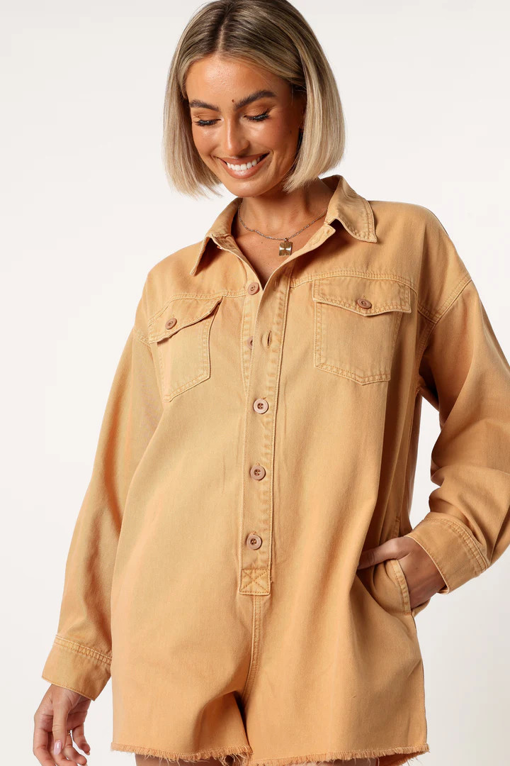 Pollyanna Romper - Tan | Petal & Pup (US)