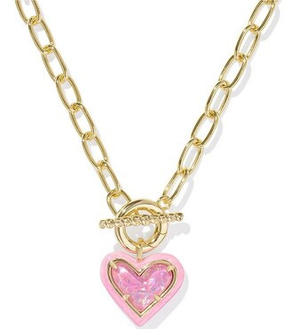 Kendra Scott Ari Heart Enamel Frame Link & Chain Short Pendant Necklace | Dillard's | Dillard's