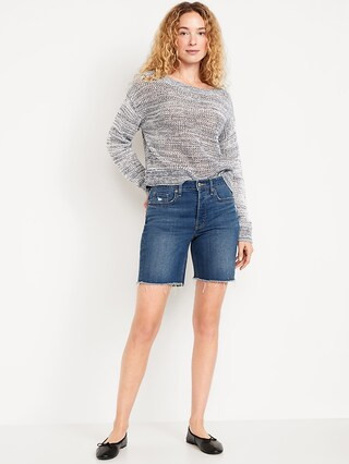 High-Waisted OG Button-Fly Jean Shorts -- 7-inch inseam | Old Navy (US)