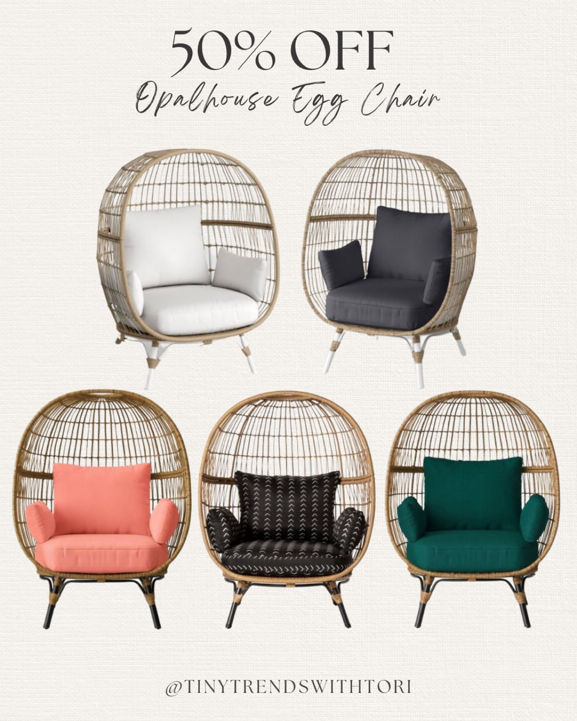 50% off Opalhouse egg chair!

Patio furniture // outdoor furniture // patio chair // target desks // egg chair 

#LTKsalealert #LTKFind #LTKhome