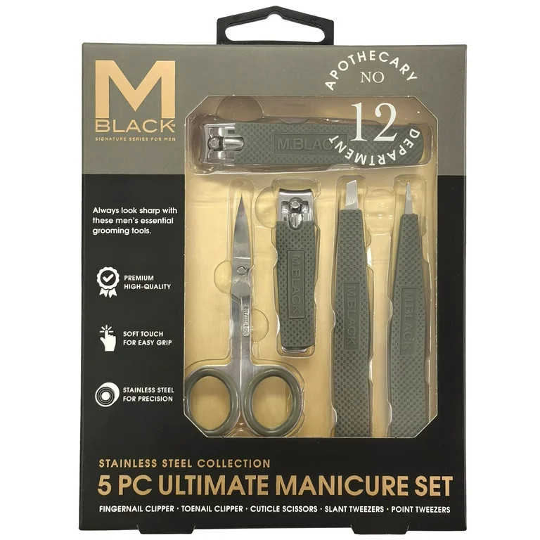 Walmart M Black Stainless Steel Manicure Set, Adult, 5 Piece | Walmart (US)
