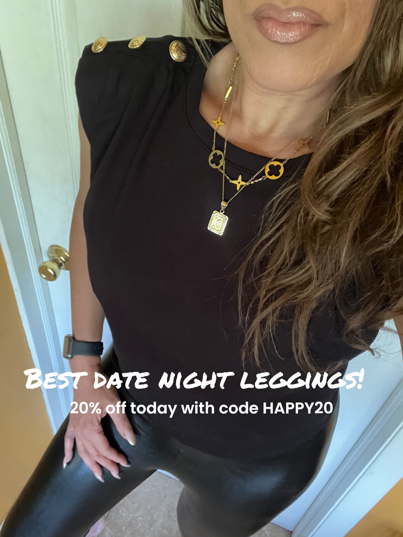 Revolve Sale! Date night look, date night outfit, Most flattering, sexy faux leather leggings are 20% off today only, 3/5/26. Use code HAPPY20 at checkout. My holy grail nude lipstick and lipliner are also on sale. @Revolve #LaidbackLuxeLife

Leggings: M

Shades:
✨Lip liner ‘Deep Taupe’
✨Lipstick ‘KIM KW’
✨Lipgloss ‘$weetmouth’

Hey Beautiful! Feel free to comment on this post if you have any questions! 🫶🏽

Follow me for more fashion finds, beauty faves, lifestyle, home decor, sales and more! So glad you’re here!! XO, Karma 