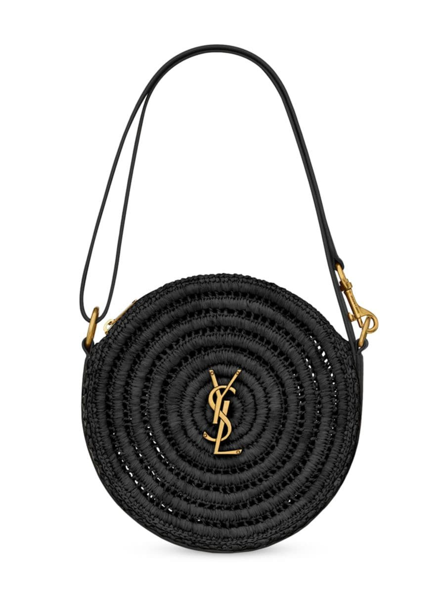 Round Bag in Raffia and Vegetable-Tanned Leather | Saks Fifth Avenue