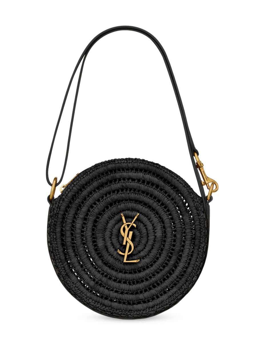 Round Bag in Raffia and Vegetable-Tanned Leather | Saks Fifth Avenue