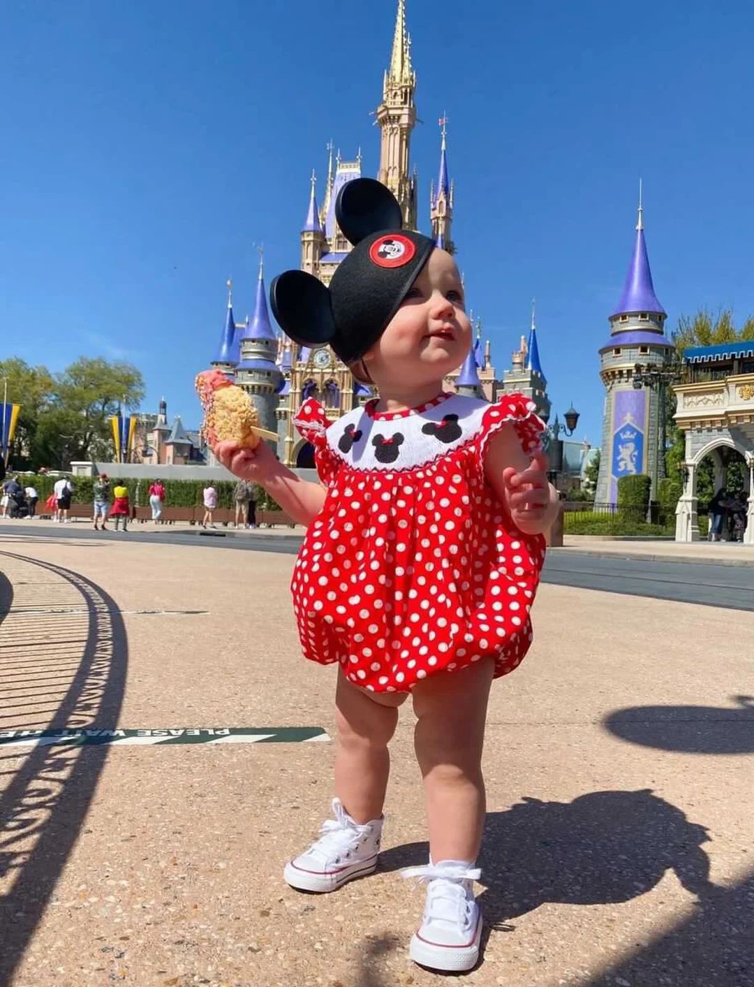 Mouse Ears Smocked Bubble Romper Red Polka Dot, Baby Girl, Birthday, Magical Trip - Etsy | Etsy (US)