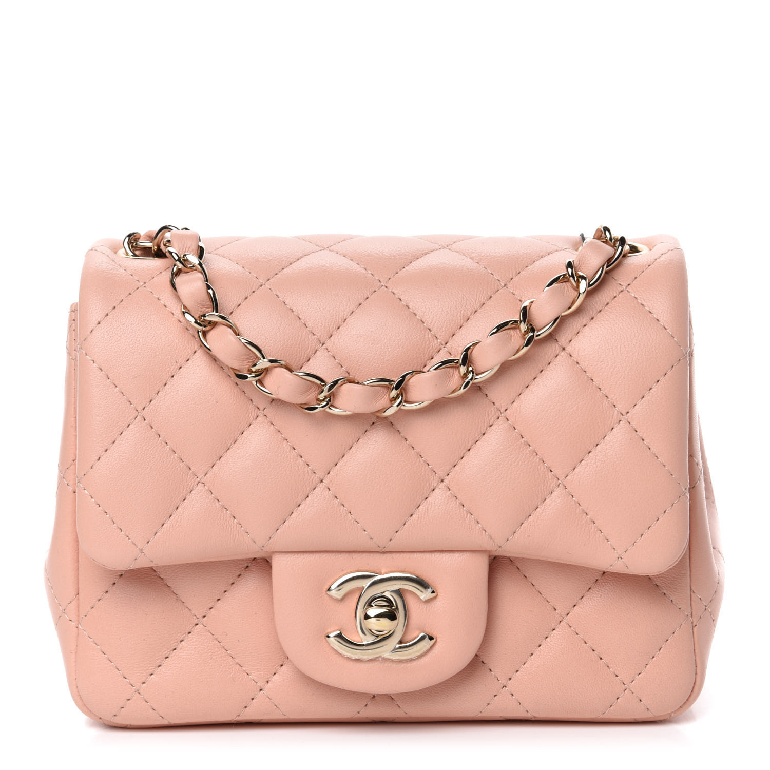 CHANEL
 
Lambskin Quilted Mini Square Flap Light Pink | Fashionphile