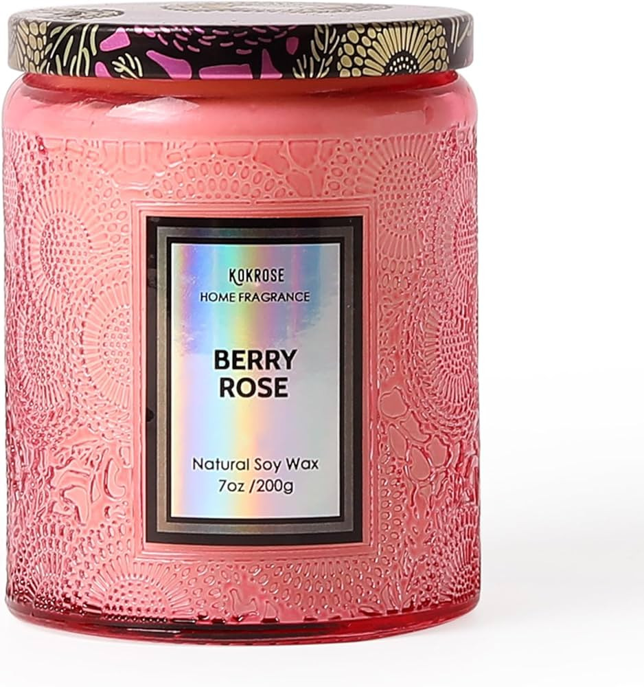 Pink Candle Gifts for Women, Natural Soy Wax Pretty Candles, Stress Relief Aromatherapy Candles, ... | Amazon (US)