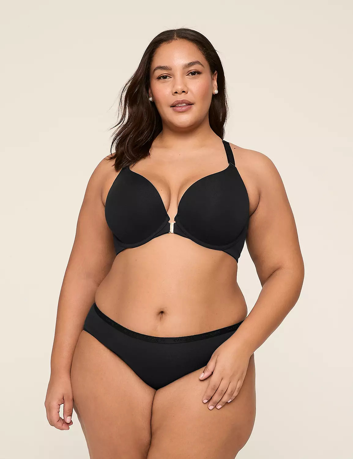 Front-Close Cotton Boost Plunge Bra | Lane Bryant (US)