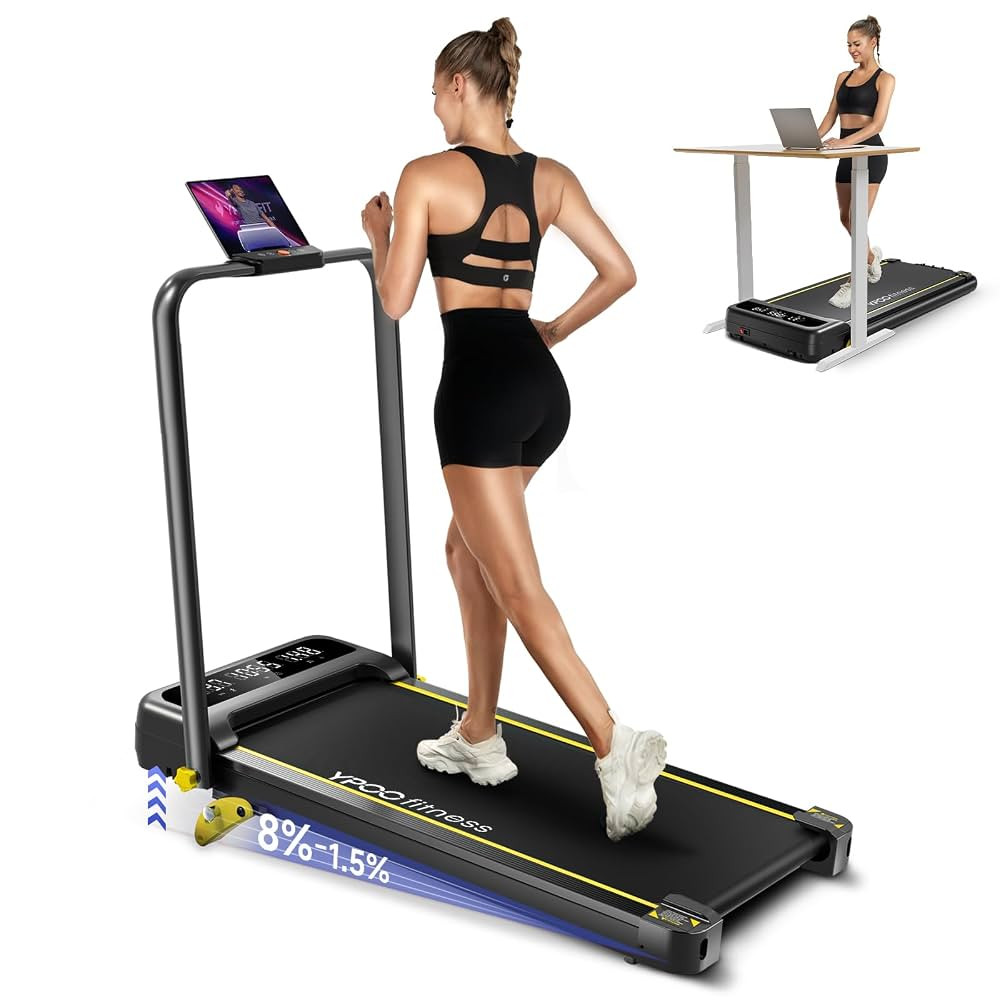 Foldable Treadmill with Incline, Walking Pad with Handle Bar 3 Level Incline, Portable Folding Tr... | Amazon (US)