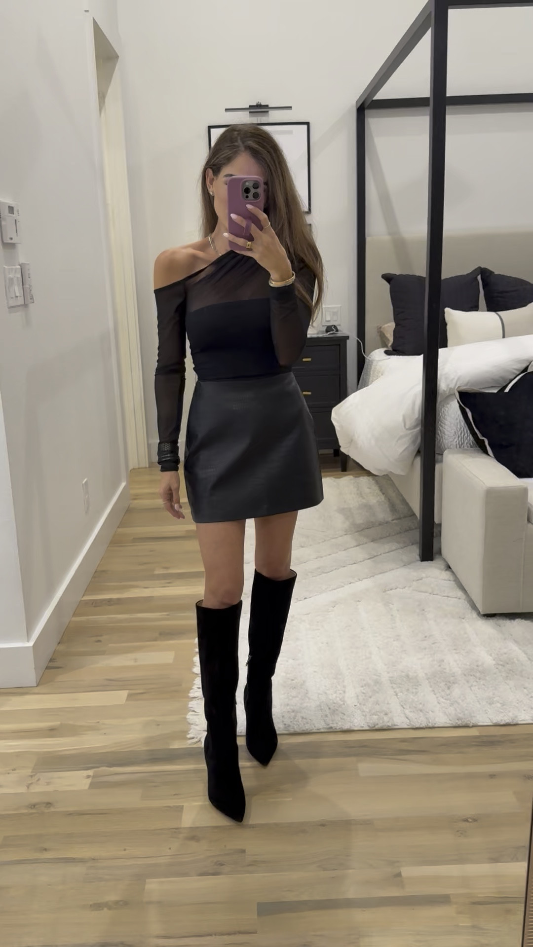 Holiday outfit leather skirt Christmas party outfit idea knee boots, festive holiday outfit

#LTKFindsUnder50 #LTKHoliday #LTKPetite