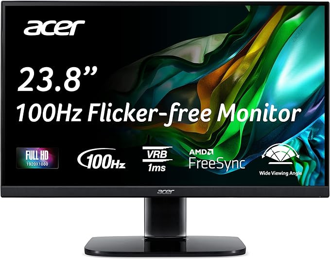 Acer KC242Y Hbi 23.8" Full HD (1920 x 1080) Zero-Frame Gaming Office Monitor | AMD FreeSync Techn... | Amazon (US)