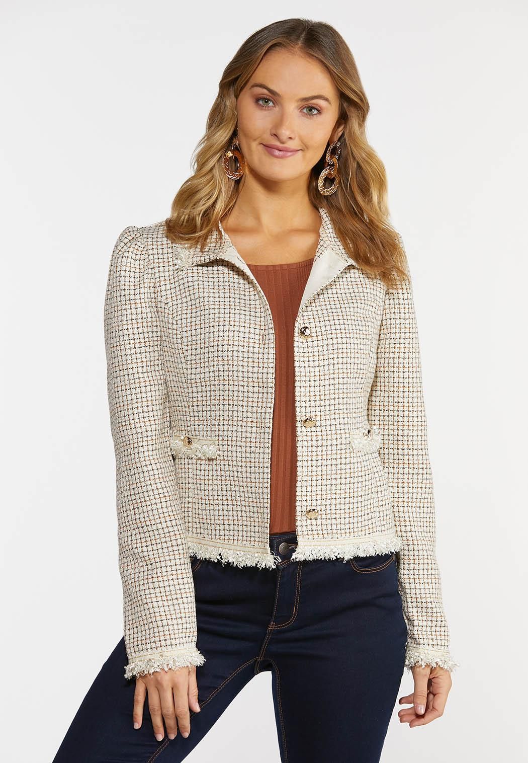 Tweed Fringe Jacket | Cato Fashions