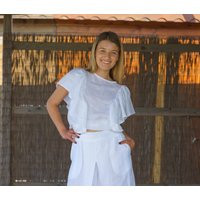 White Boho Linen Blouse, Linen Top Women Sleeveless Clothing, Womens Top, Summer Shirt For | Etsy (US)