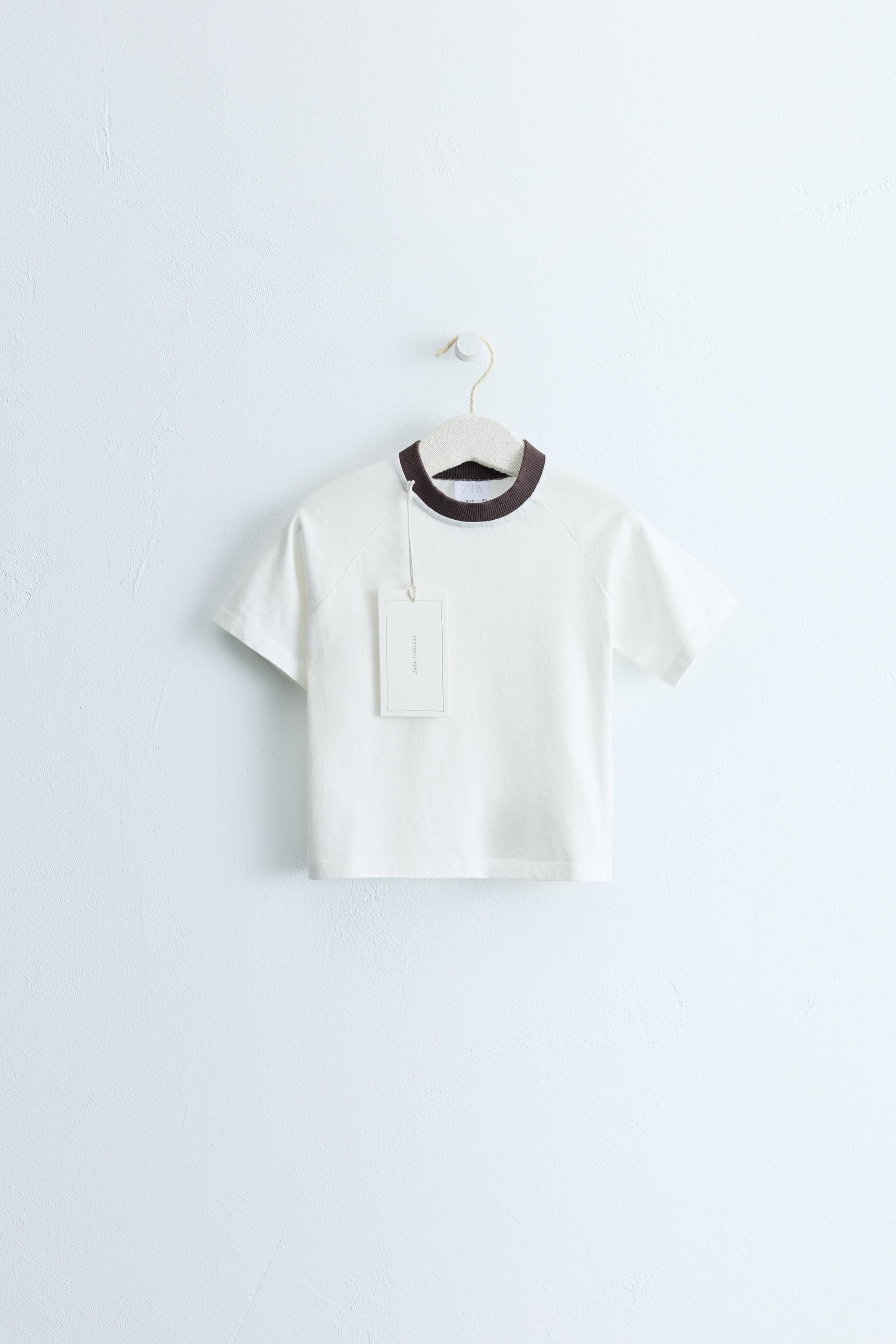 ZARA TIMELESS - CONTRAST NECK T-SHIRT | Zara US