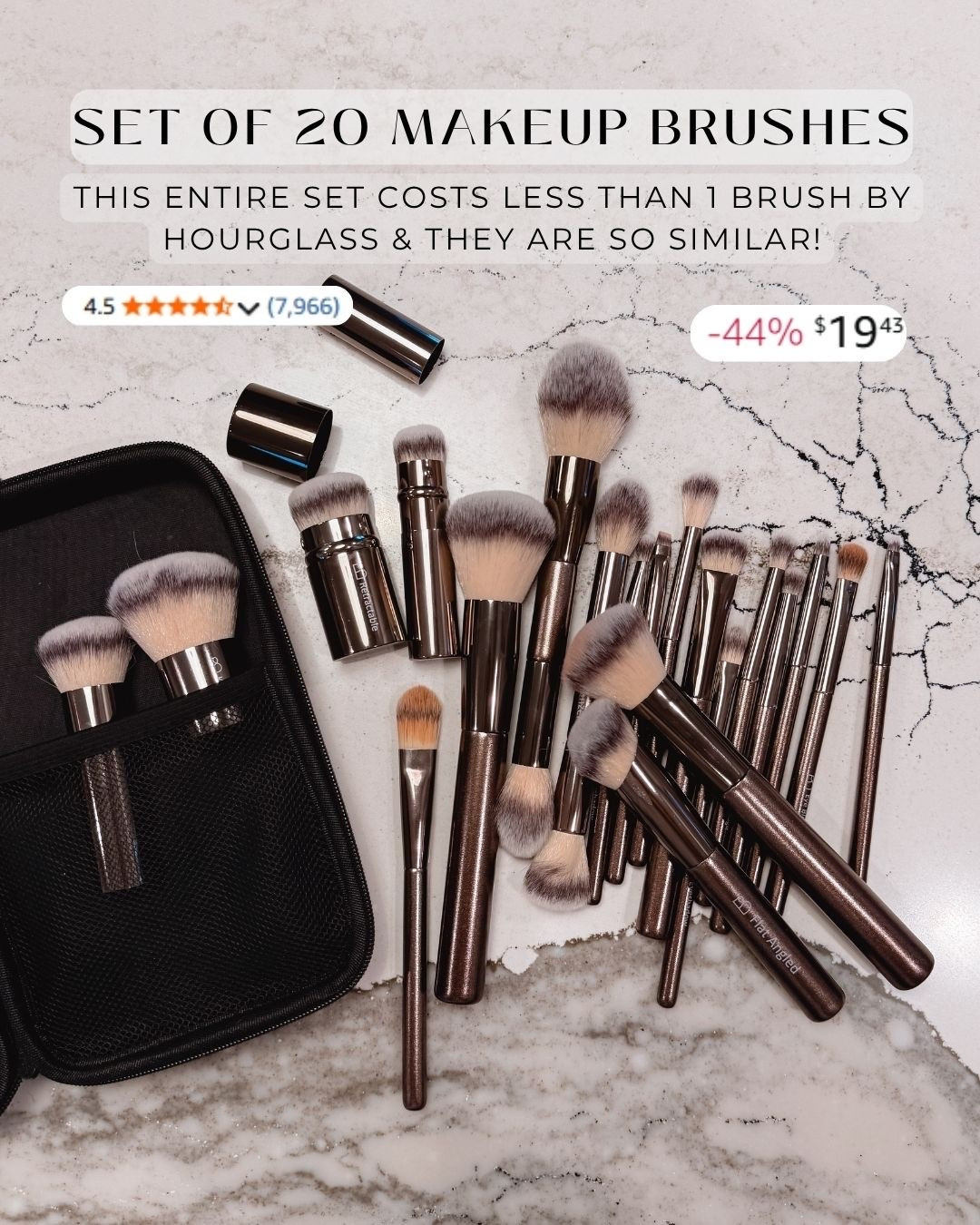 This set of 20 makeup brushes cost less than one brush by hourglass and they are so similar! With almost 8000 reviews, this set is on sale for less than $20 for Amazon prime day

#LTKSaleAlert #LTKBeauty