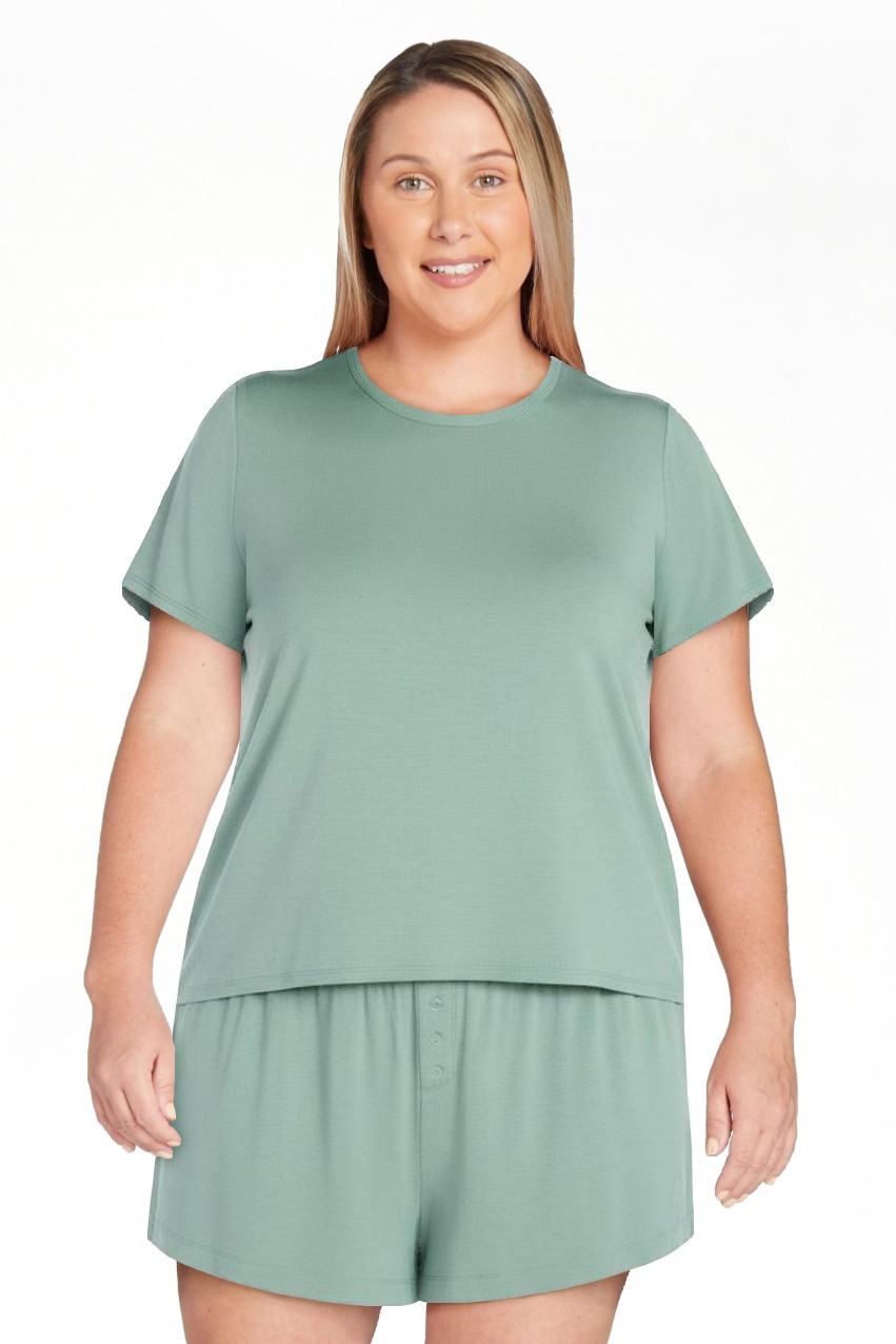 Joyspun Women’s Scoop Neck Sleepwear Modal Tee with Short Sleeves, Sizes S-3X | Walmart (US)