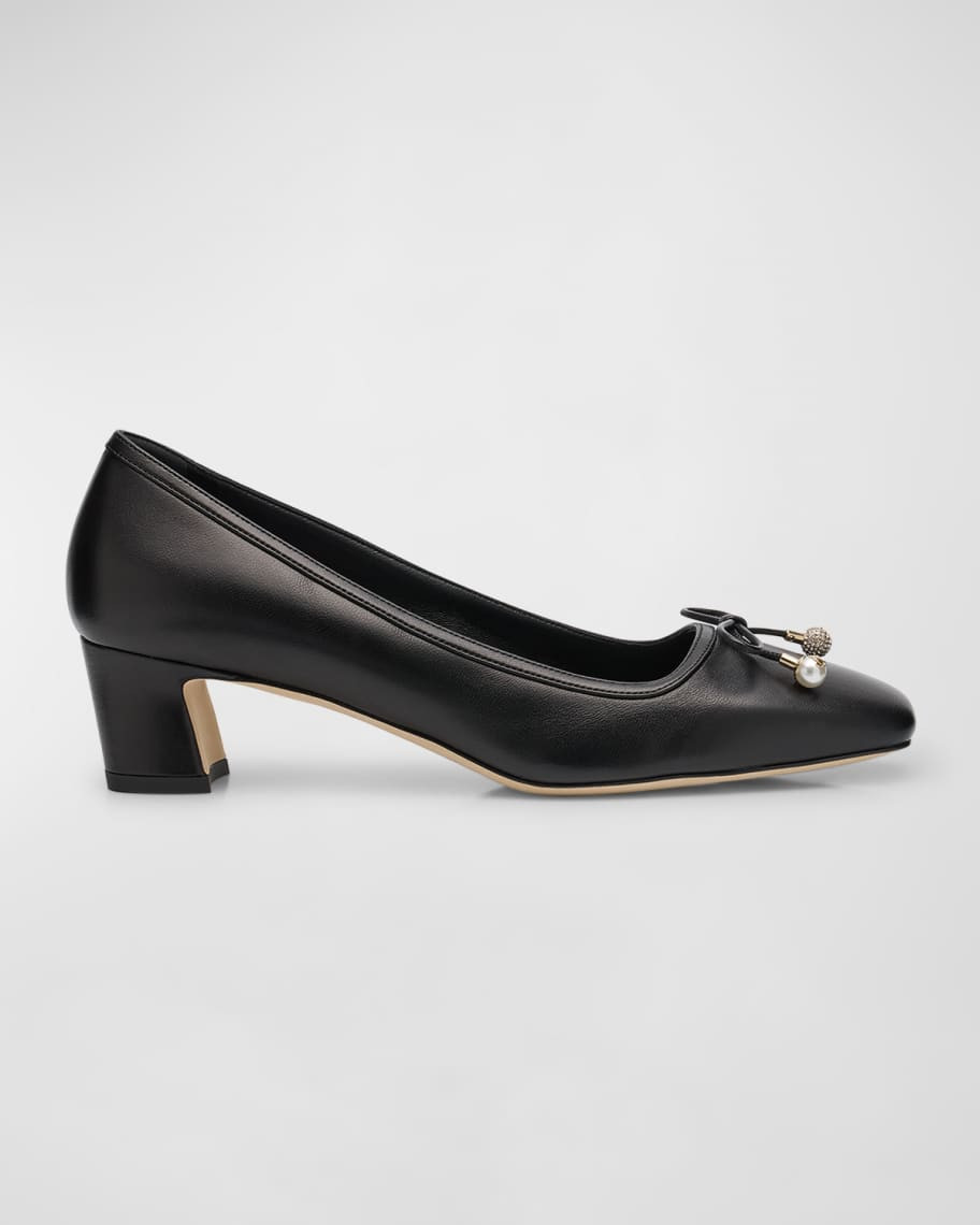 Jimmy Choo Elme Leather Bow Ballerina Pumps | Neiman Marcus