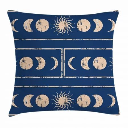 Sacred Geometrty Decor Throw Pillow Cushion Cover Grungy Ethnic Design of Planetary with Sun Moon Ph | Walmart (US)