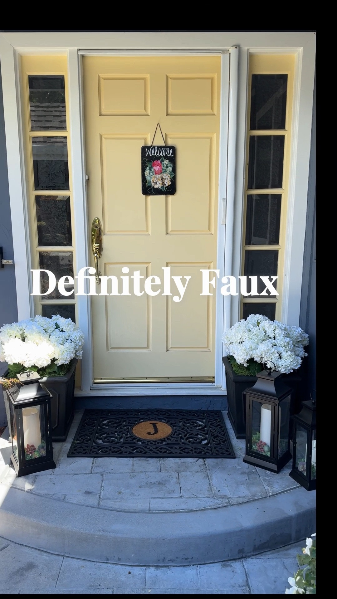 Classic front porch style without the upkeep.
 I wanted hydrangeas out front that would always look pulled together, no matter the season, and this was the simplest way to do it. They give that full, polished look without adding anything extra to maintain.

Shop the hydrangeas and porch details here 🤍
 
🏠 I share real-life decor, home finds, and organization for spaces that are pretty, not perfect. 💫
 