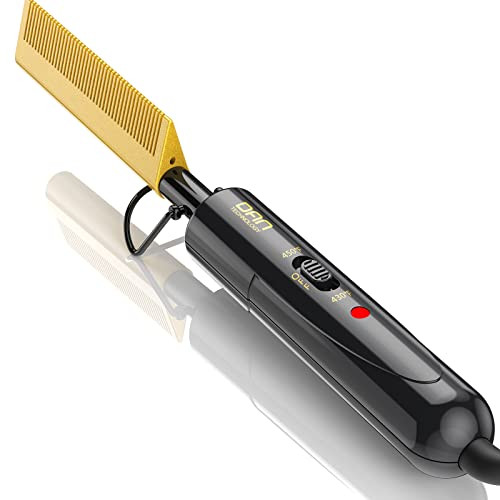 DAN Technology hot Comb Electric for Wigs,450℉Small hot Comb for Edges,Low and high Temperatures, Hair straightening Comb for Black Hair,Portable & Dual Voltage for Travel & Home… | Amazon (US)
