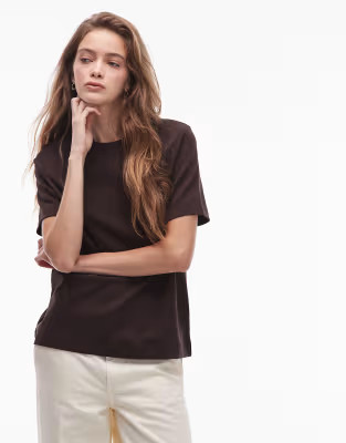 ARKET heavyweight jersey boxy t-shirt in brown | ASOS | ASOS (Global)