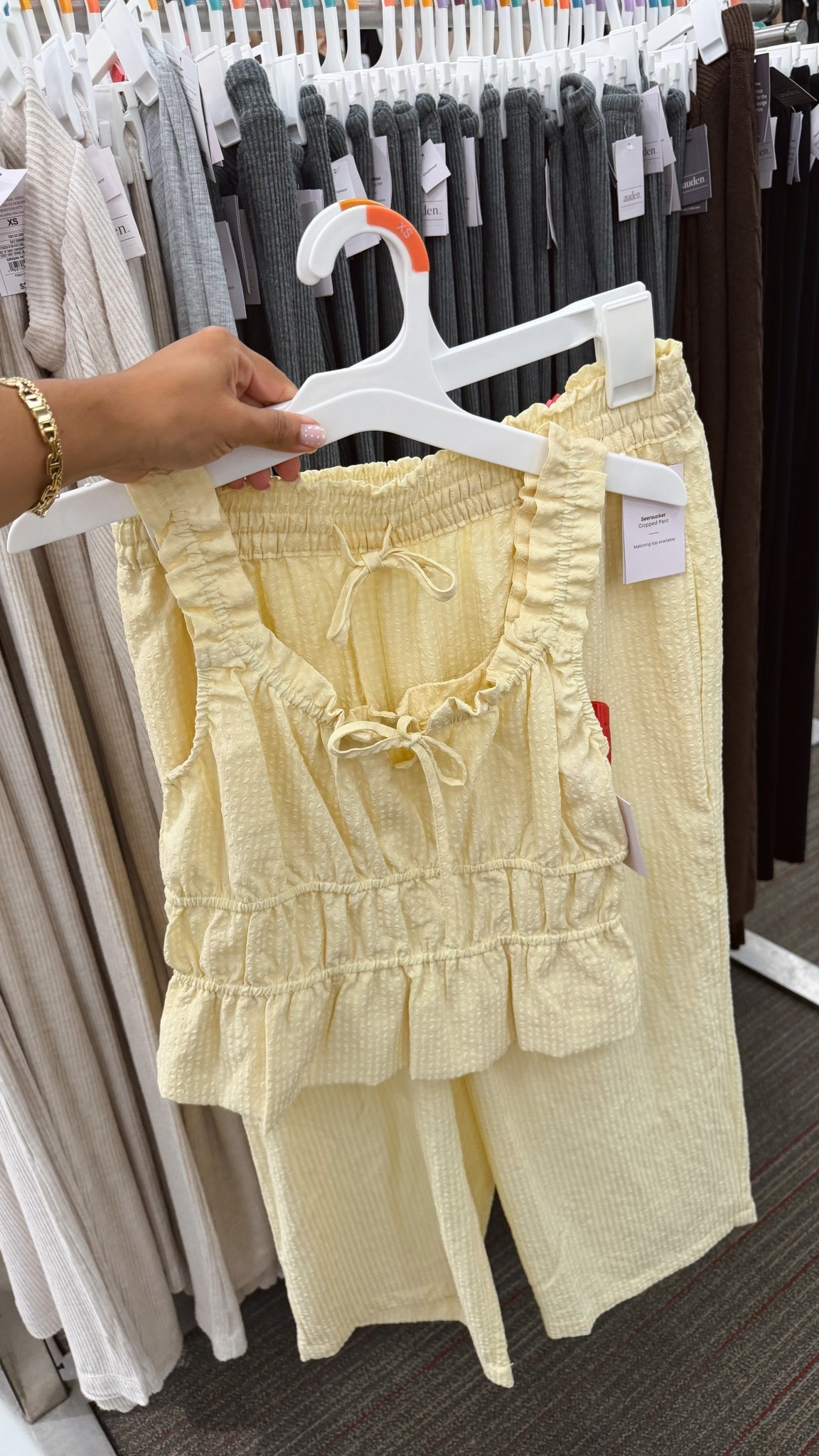 This pj set is the cutest thing for summer! 
butter yellow, bow, tank & ruffles? Sold 💛

#butteryellow #pjset #pajamas #target #targetfind #targetstyle #pajamas 

#LTKSeasonal #LTKMothersDay #LTKselfcare