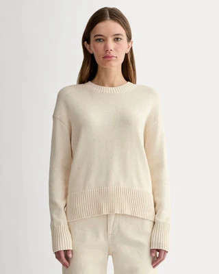 Women's Organic Cotton Crew Sweater by Everlane in Canvas, Size XXL | Everlane
