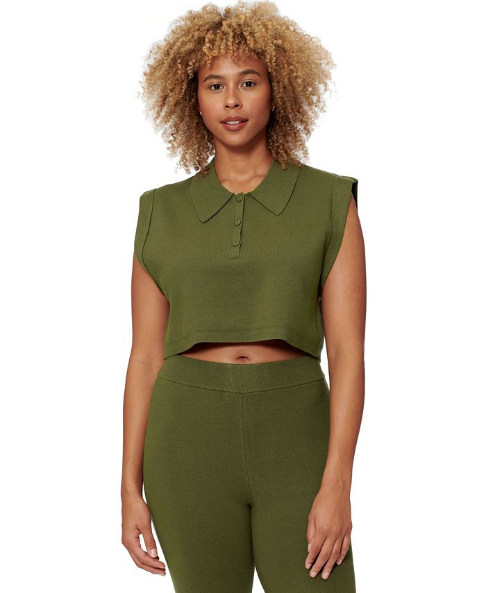 Bar III Sofia Richie Cropped Sleeveless Polo Top, Created for Macy's & Reviews - Tops - Women - M... | Macys (US)