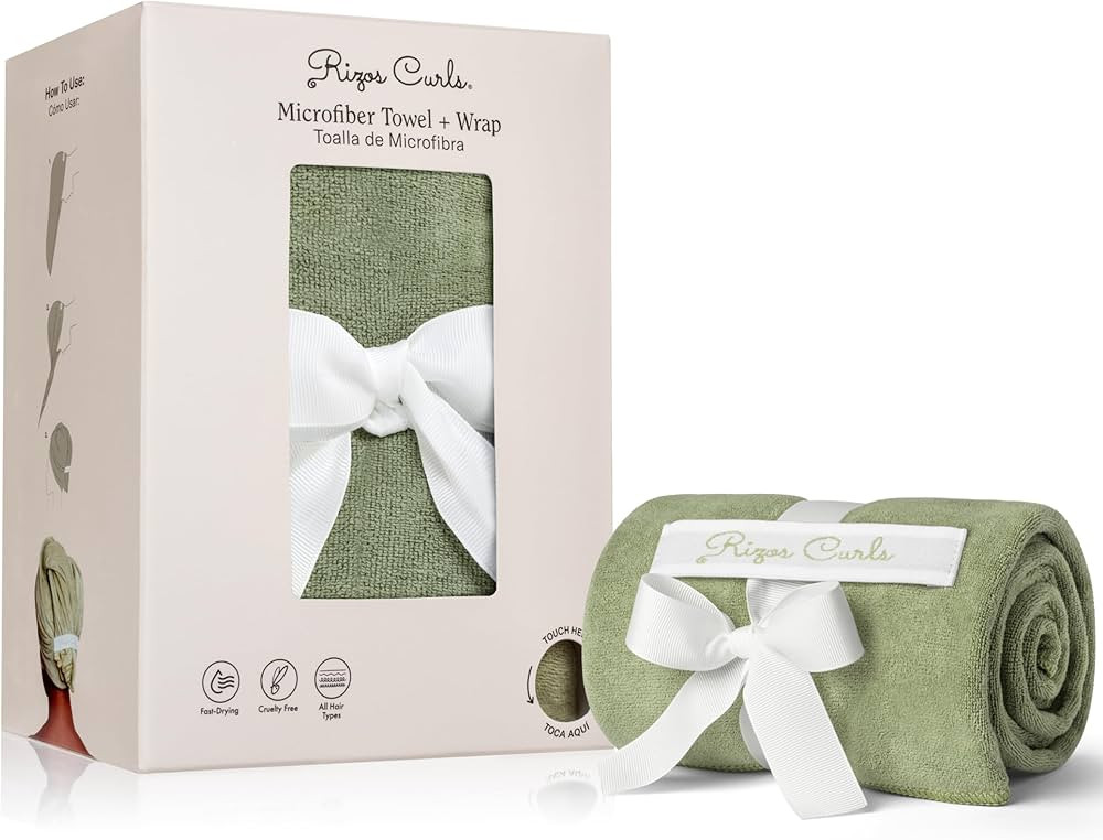 Rizos Curls Ultra-Absorbent Microfiber Hair Towel Wrap - Fast-Drying, Frizz & Breakage Prevention... | Amazon (US)