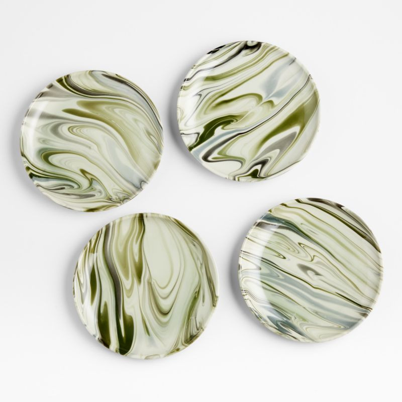 Simone Marbleized Stoneware Salad Plates, Set of 4 | Crate & Barrel | Crate & Barrel
