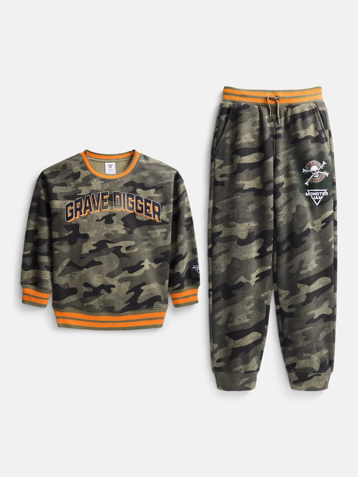 Monster Jam Boys Crewneck Sweatshirt and Joggers 2-Piece Set, Sizes 4-16 | Walmart (US)