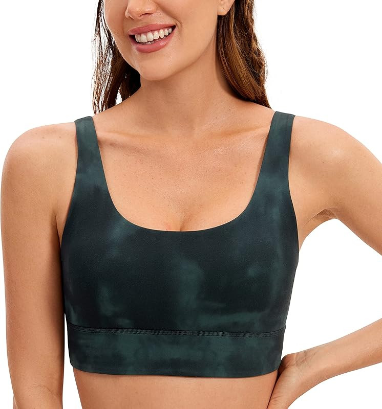 CRZ YOGA Womens Butterluxe U Back Sports Bra - Scoop Neck Padded Low Impact Workout Yoga Bra with... | Amazon (US)