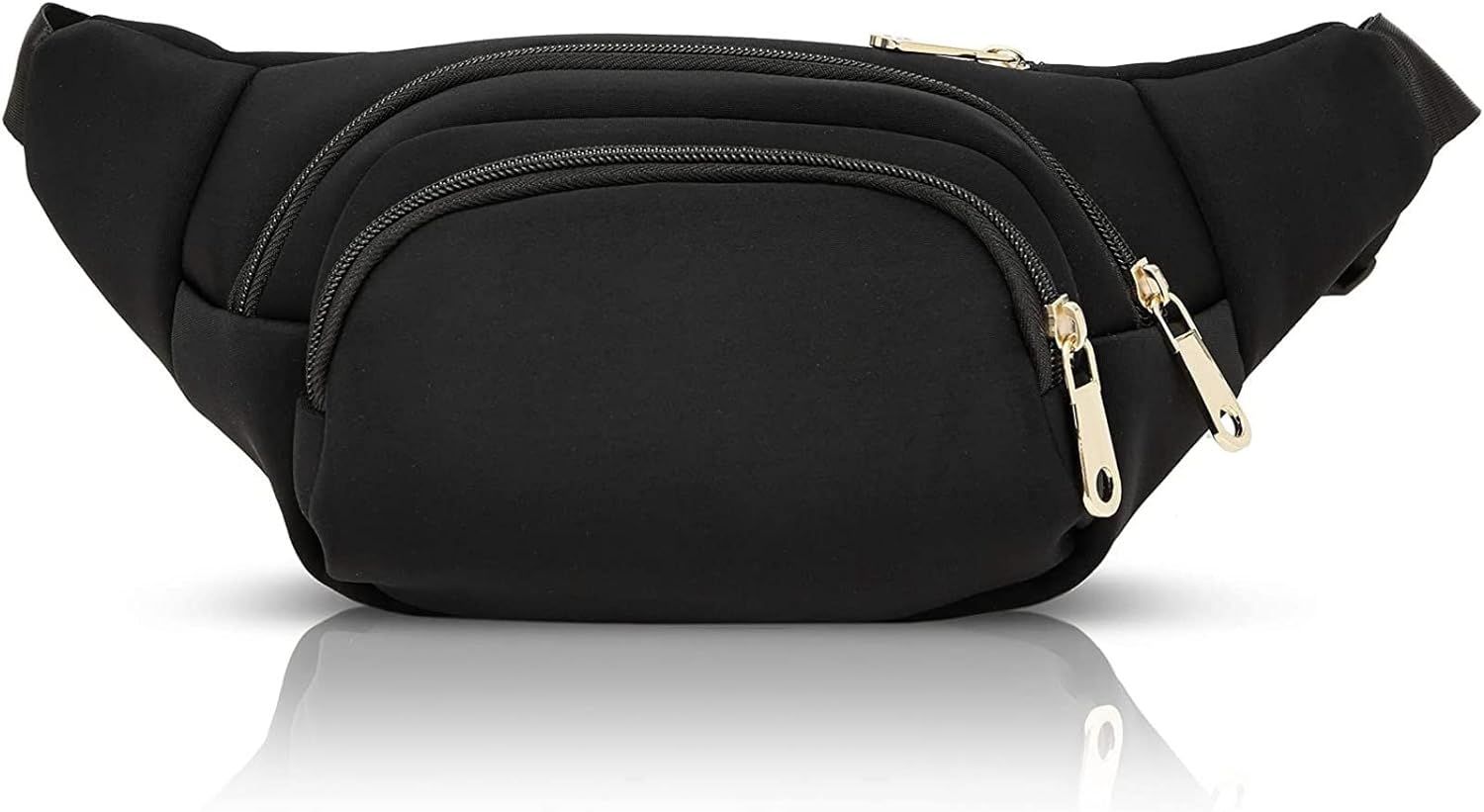 Zodaca Black Plus Size Fanny Pack for Women and Men, Fashion Crossbody Bag with Adjustable Waist ... | Amazon (US)