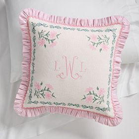 Floral Cross Stitch Pillow Cover | Pottery Barn Teen