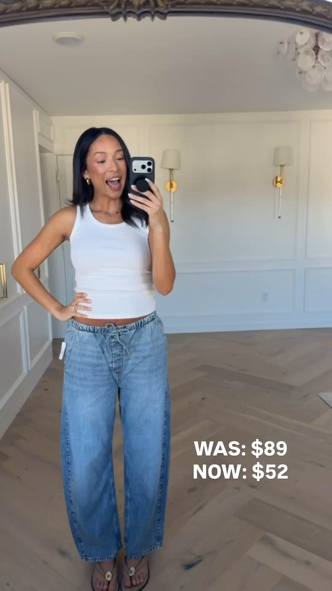 Barrel jeans 30% OFF + 15% OFF in the Gap app! Wearing size S white tank and size M pants 🤍 They’re so cute, casual, and super comfortable with an elastic waistband and have been some of my favorite jeans postpartum! 

summer fashion, summer style, summer jeans, travel outfit, airport outfit, casual outfit, mom outfit, postpartum outfit, dinner outfit, gap sale

#LTKSaleAlert #LTKmomlife #LTKSeasonal