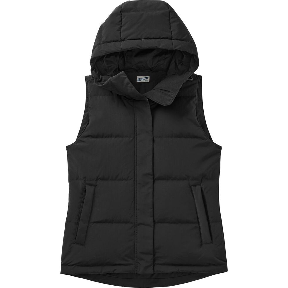 Women's Ruffer Puffer Hooded Down Vest | Duluth Trading Company