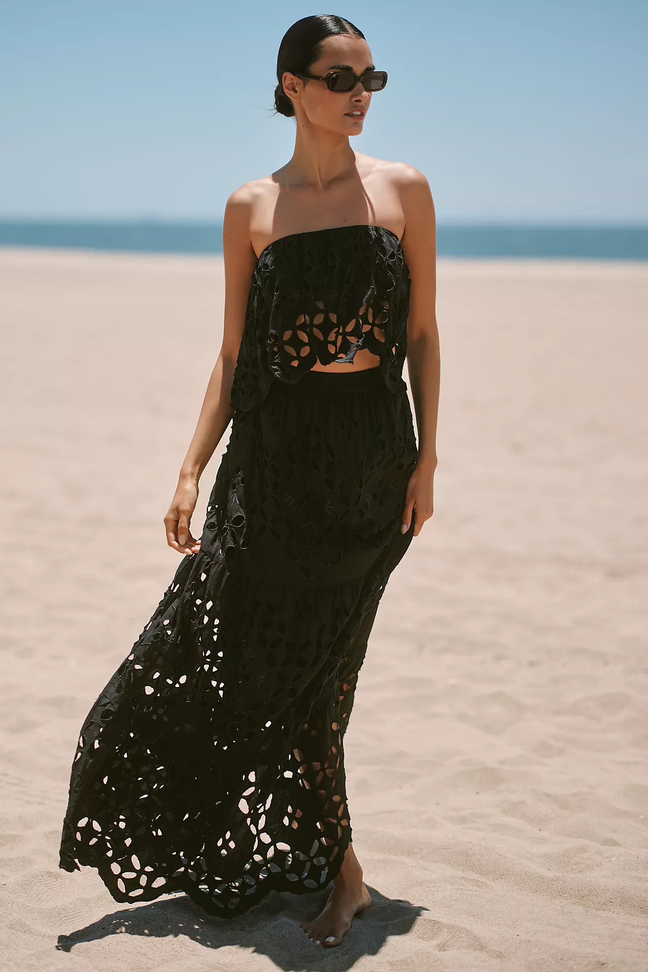 Tiare Hawaii Bora Bora Embroidered Midi Skirt | Anthropologie (US)
