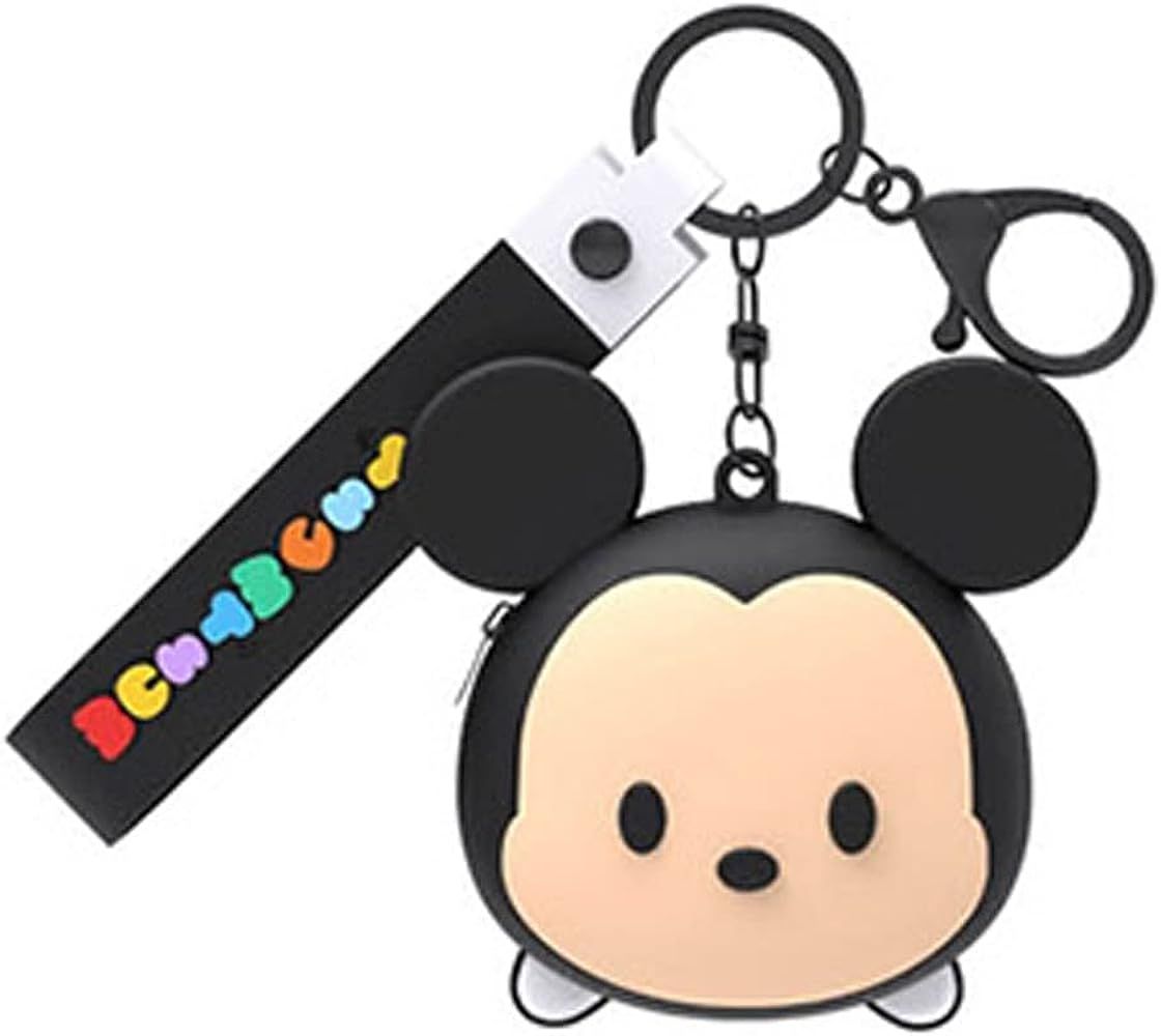Disney Tsum Tsum 3D Character Pouch Keychain, Handy Strap and Metal Keyring, Cute Functional Pouc... | Amazon (US)