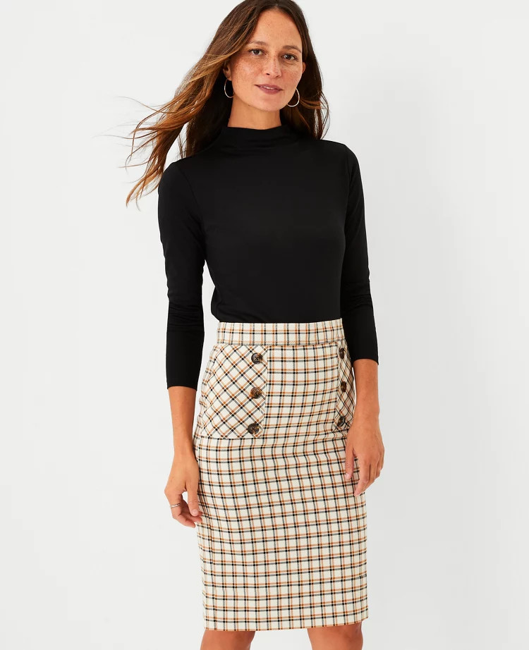 Checked Sailor Pencil Skirt | Ann Taylor (US)