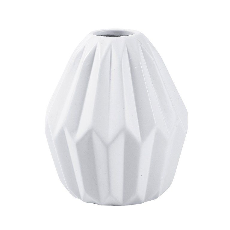 Positively Simple White Fluted Textured Ceramic Vase | Walmart (US)
